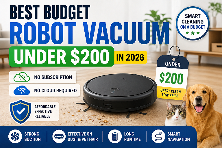 Ecovacs Deebot N10 Plus robot vacuum with auto-empty dock on hardwood floor 2026 budget pick